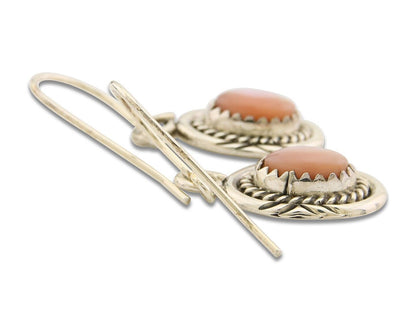 Navajo Earrings 925 Silver Handmade Natural Lapis Artist Signed B.J. Guerro C80s
