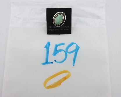 Navajo Tie Tack 925 Silver Natural Mined Turquoise Native American Artist C.80's