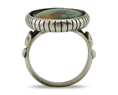 Navajo Handmade Ring 925 Silver Natural Turquoise Signed M Montoya C.80's