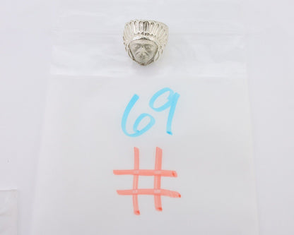 Indian Chief Ring 925 Sterling Silver SOLID CAST 925 STERLING SILVER Size 9.75