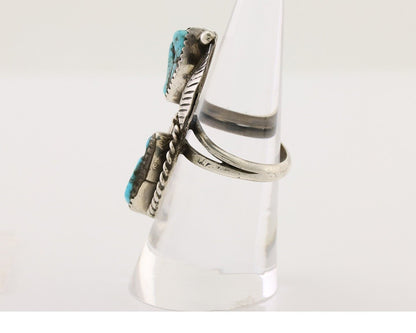 Navajo Handmade Ring 925 Silver Natural Tuquoise Native American Artist C.80's