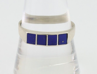 Navajo Handmade Ring 925 Silver Natural Lapis Lazuli Artist Signed SC C.80's