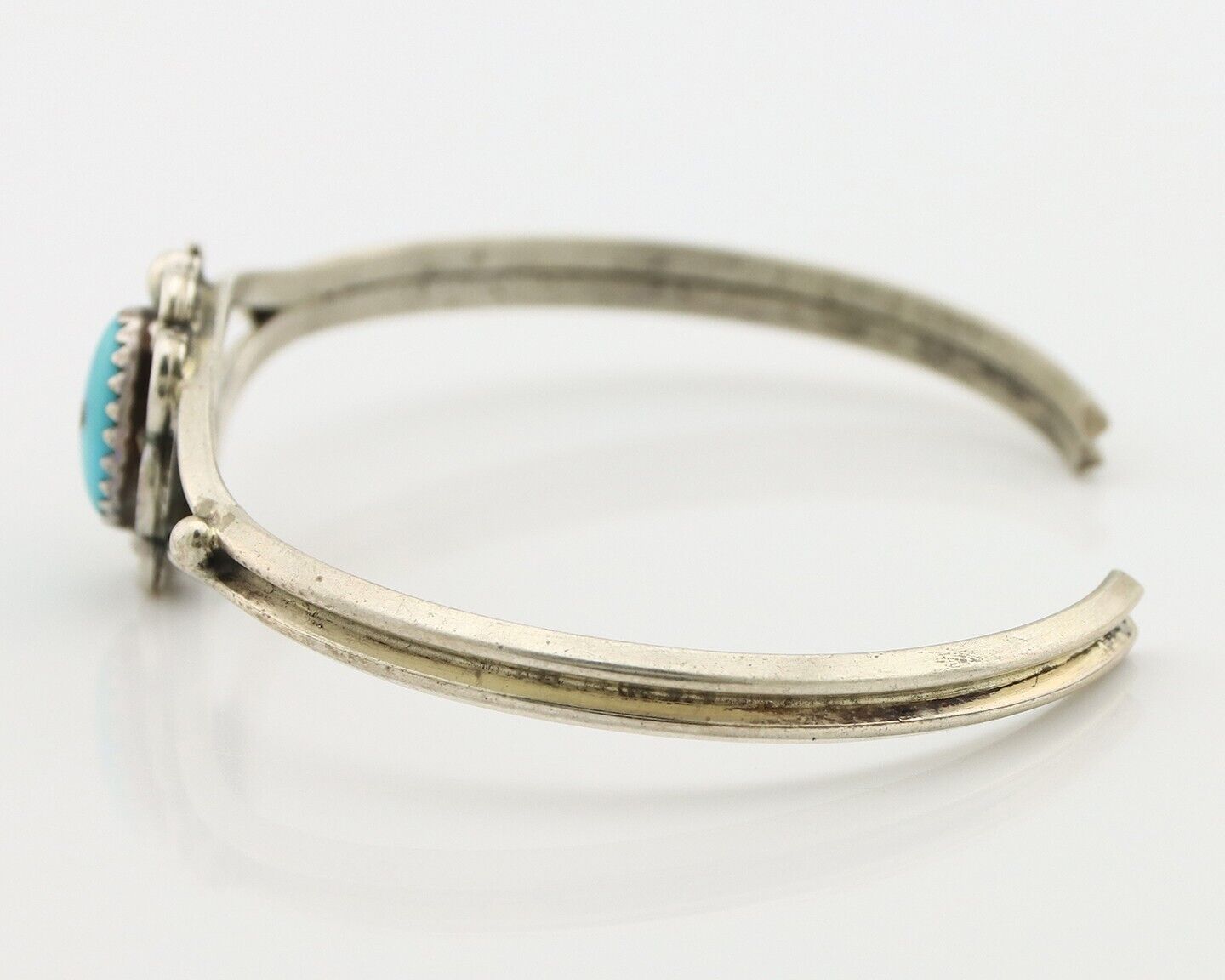 Navajo Handmade Bracelet 925 Silver Natural Blue Turquoise Native American C80s