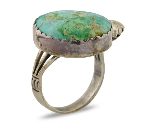 Navajo Ring 925 Sterling Royston Turquoise Native American Artist C.80's