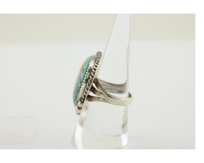 Navajo Handmade Ring 925 Silver Turquoise Native Artist C.80's
