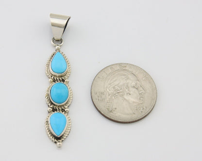 Navajo Necklace 925 Silver Natural Turquoise Artist Kathllen Chavez C.80's