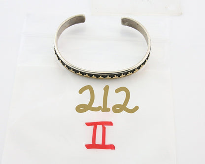 Navajo Bracelet 925 Silver & 12k Yellow Gold Filled Signed Thomas Singer C.80's