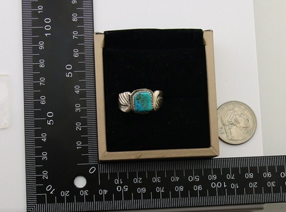Navajo Handmade Ring 925 Silver Turquoise Native Artist C.80's