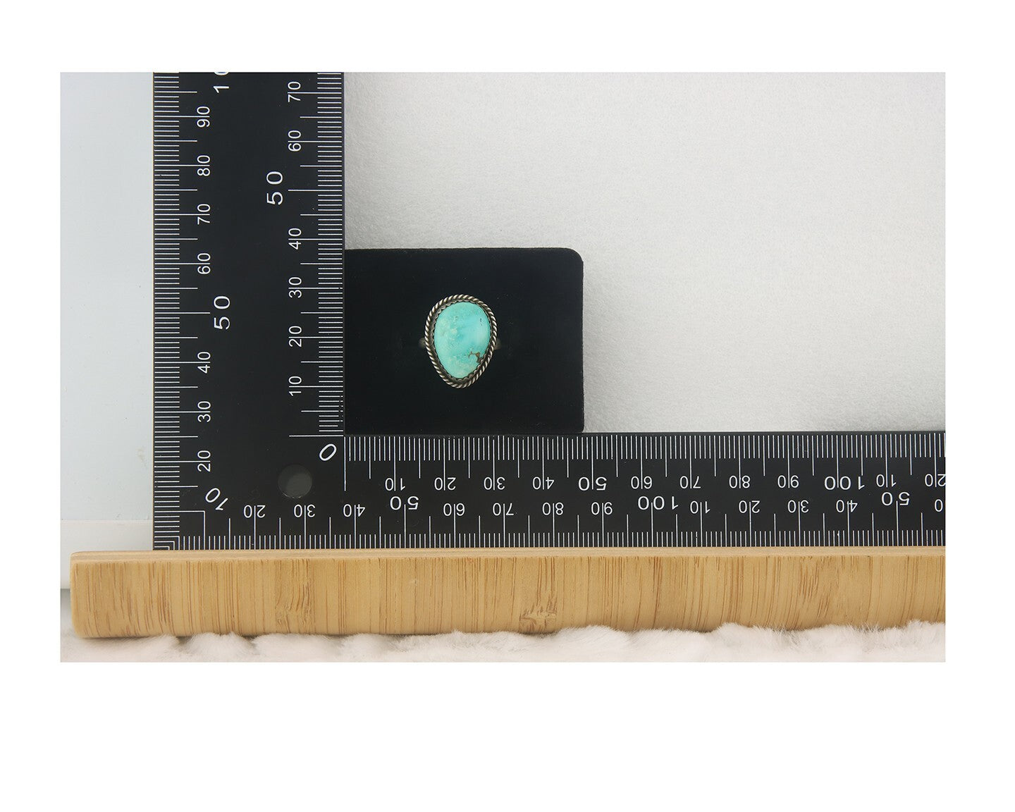 Vintage Navajo Ring 925 Sterling Authentic Santa Rita Turquoise Size 5.0