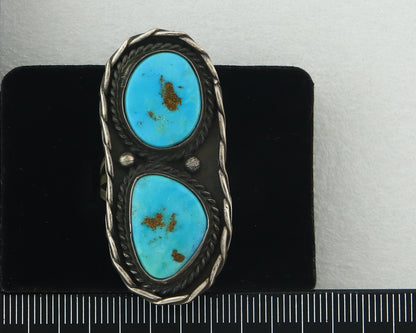 Old Vintage Navajo Ring 925 Sterling Silver Turquoise Handmade Size 9.0