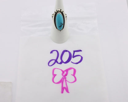 Navajo Ring .925 Silver Sleeping Beauty Turquoise Signed SkyStone Creations C80s