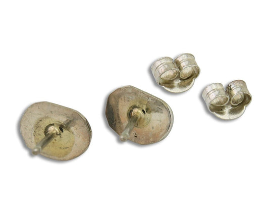 Navajo Earrings 925 Silver Natural Red Coral Native American Artist C.80's