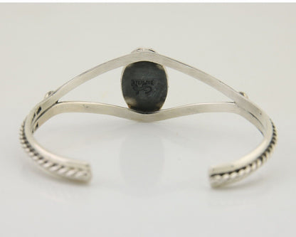 Navajo Bracelet 925 Silver Blue Turquoise Artist Signed Gecko C.80's