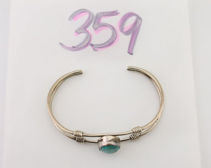 Navajo Cuff Bracelet 925 Silver Natural Blue Turquoise Native American C.80's