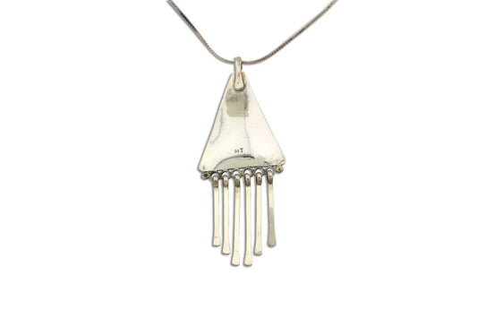 Navajo Necklace 925 Silver Natural Turquoise Artist Signed MT C.80's