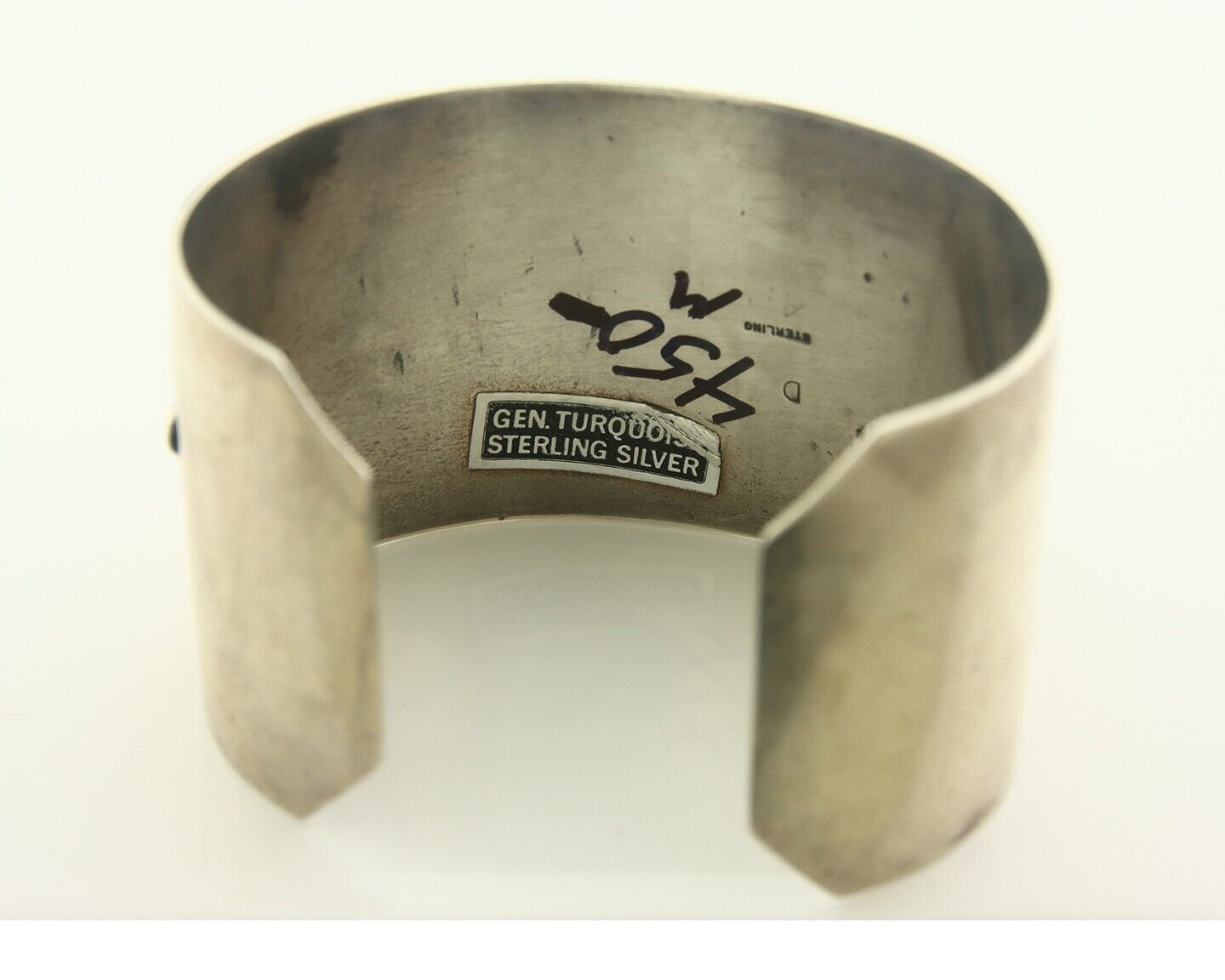 Navajo Bracelet 925 Silver Turquoise Cuff Artist Signed D C.80's