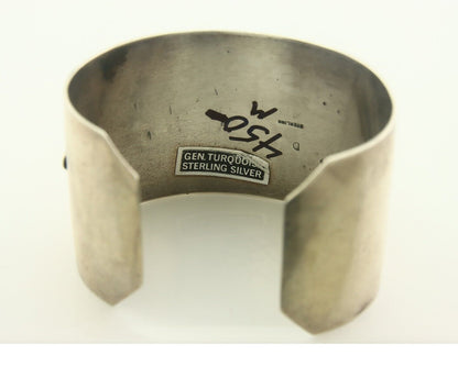 Navajo Bracelet 925 Silver Turquoise Cuff Artist Signed D C.80's