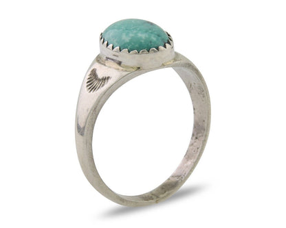 Navajo Ring 925 Silver Natural Blue Turquoise Native American Artist C.80's