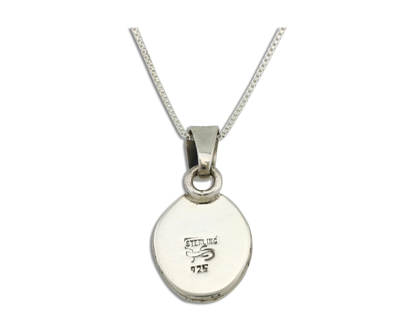 Navajo Necklace 925 Silver Arizona Turquoise Handmade Signed Gecko C.90's