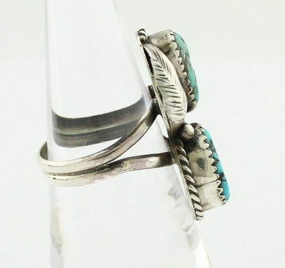 Navajo Ring 925 Silver Blue Sleeping Beauty Turquoise Native Artist C.80's