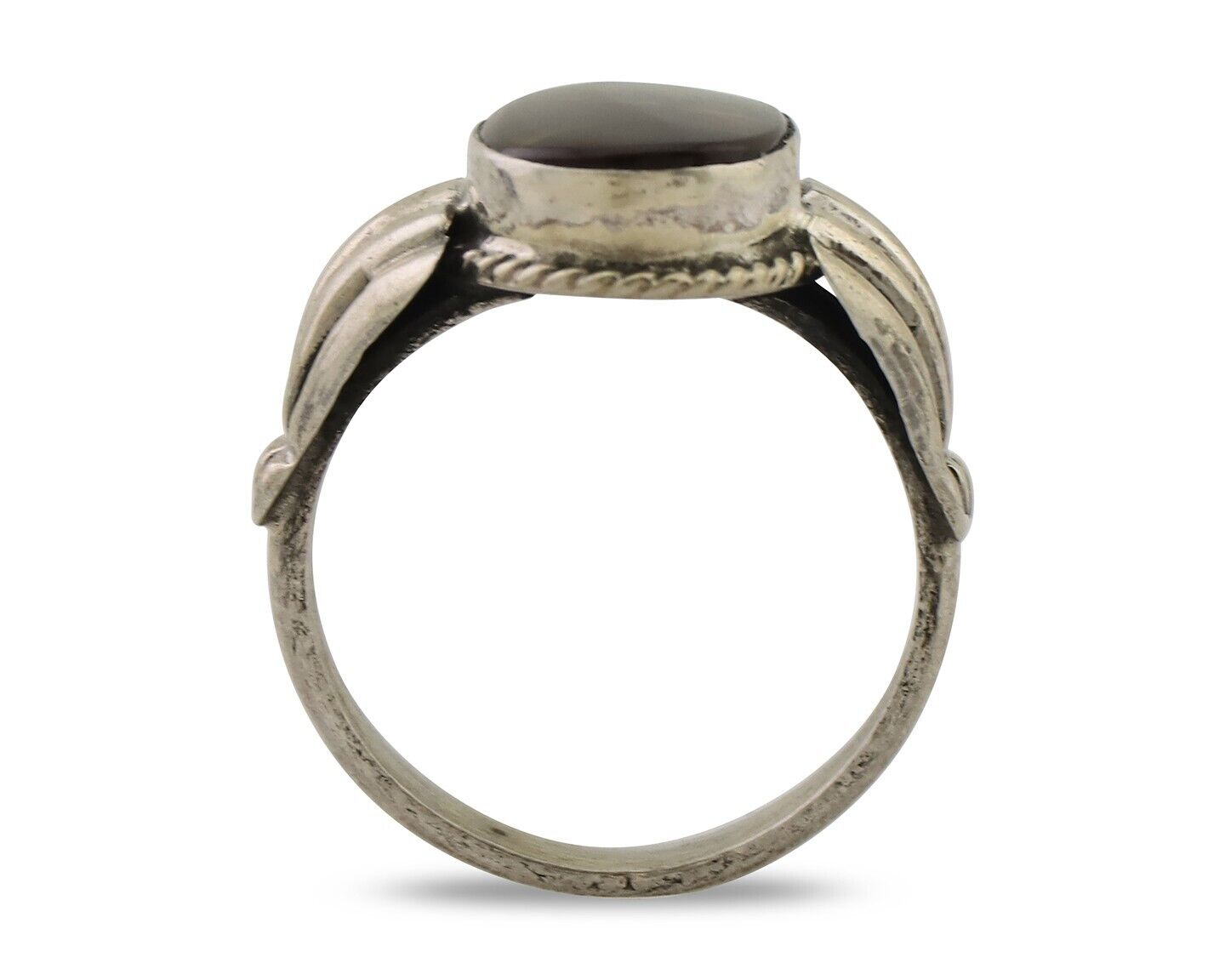 Navajo Handmade Ring 925 Silver Natural Fire Opal Native Artist Size 6.5 C.80's