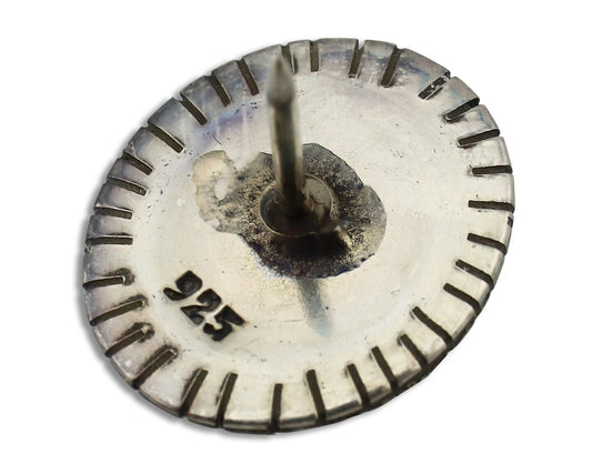 Navajo Tie Tack 925 Silver Natural Mined Turquoise Native American Artist C.80's