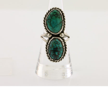 Navajo Handmade Ring 925 Silver Natural Tuquoise Artist Signed B Yazzie C.80's