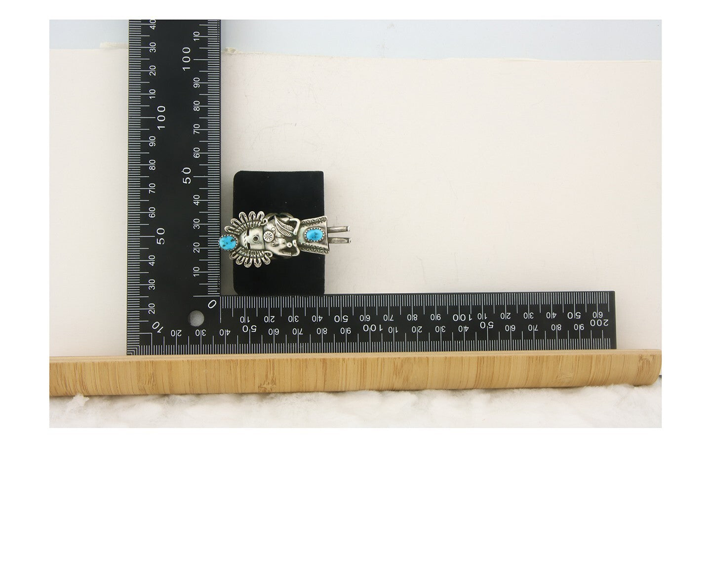 Vintage Navajo Kachina Ring 925 Sterling Turquoise Signed Gomez Size 7.5