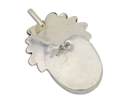 Navajo Pendant 925 Silver Natural Onyx Native Artist Signed NS C.80's