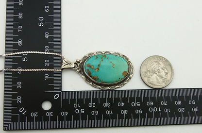 Navajo Necklace 925 Silver Natural Turquoise Artist Signed M Montoya C.80's