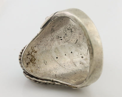 Navajo Ring 925 Silver Kingman Turquoise Native American Artist C.80's
