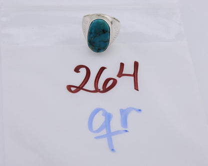 Navajo Handmade Ring 925 Silver Natural Mined Turquoise Artist C.80's