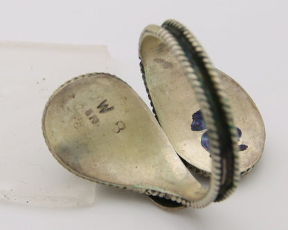 Navajo Ring 925 Silver Turquoise & Coral Artist Signed WB C.80's