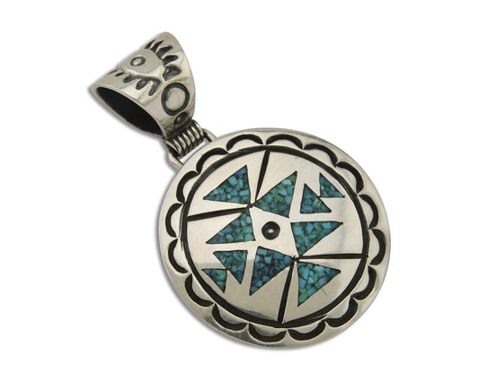 Navajo Necklace 925 Silver Natural Turquoise Artist Signed Stanley Bain C.80's