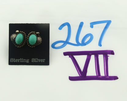 Navajo Earrings Sterling Silver Turquoise Vintage Stud Handmade