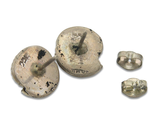 Navajo Earrings 925 Silver Natural Turquoise Native American Artist C.80's