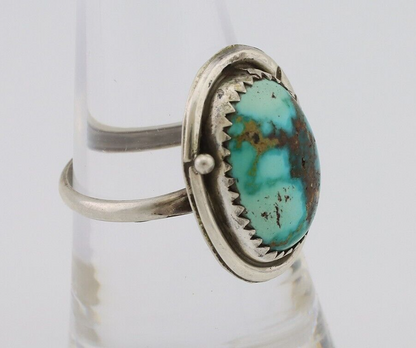 Navajo Ring 925 Silver Natural Turquoise Native American Artist C.80's