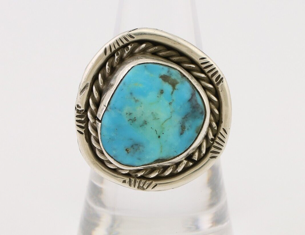 Navajo Handmade Ring 925 Silver Turquoise Native American Artist C.80's