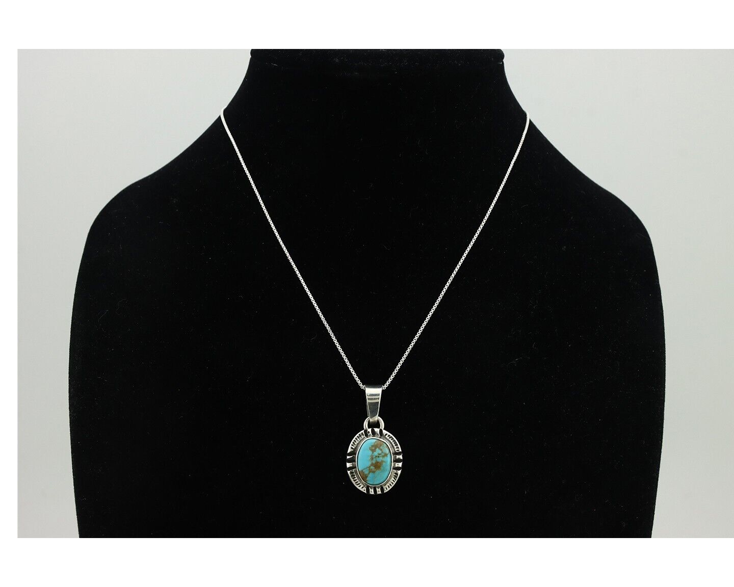 Navajo Necklace 925 Silver Arizona Turquoise Handmade Signed Gecko C.90's