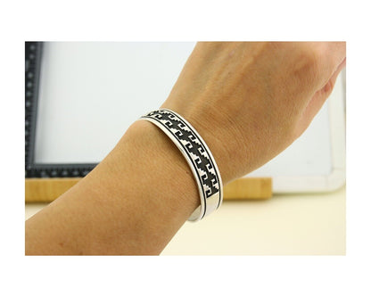 Navajo Bracelet 925 Silver Handmade Cuff Artist Signed Tom Billy C.80's
