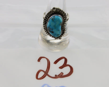 Navajo Handmade Ring 925 Silver Turquoise Native American Artist C.80's