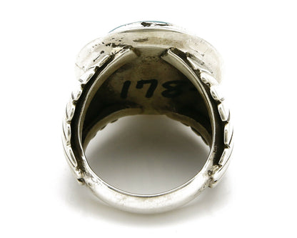 Navajo Ring .925 Silver Turquoise Handmade Signed Doug Zachary C.1980's