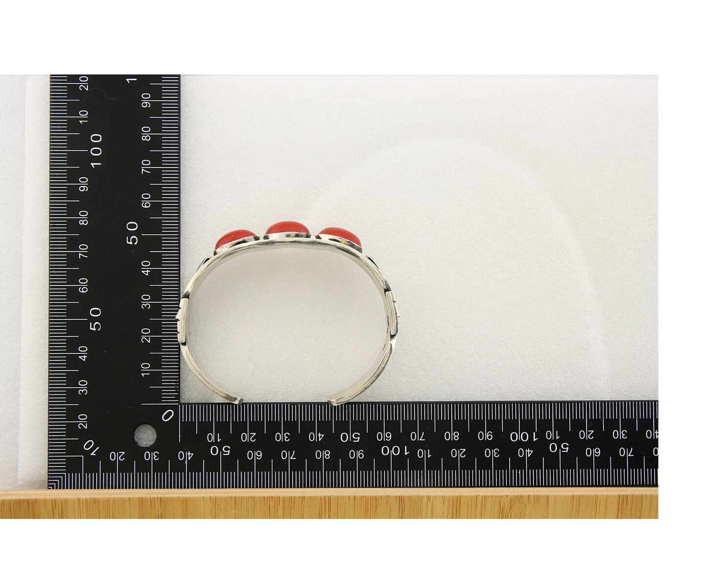 Navajo Bracelet .925 Silver Red Coral Cuff Signed Charles Johnson C.80's