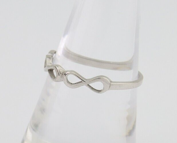 Infinity Heart Promise Ring 925 Solid Silver Size 8.25