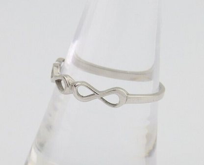 Infinity Heart Promise Ring 925 Solid Silver Size 8.25