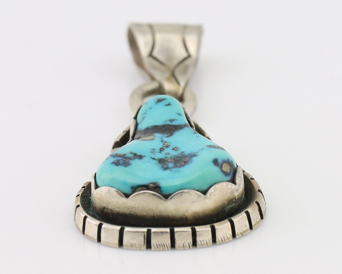 Navajo Necklace Pendant 925 Silver Turquoise Artist Tony Guerro C.80's