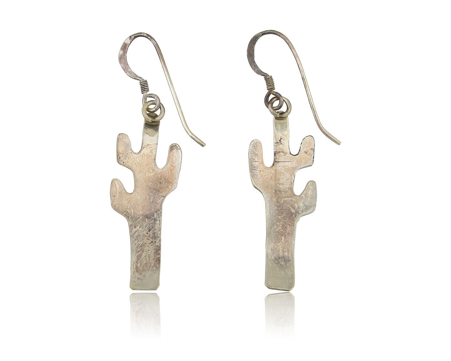 Navajo Cactus Earrings 925 Silver Natural Turquoise Native Artist C.80's