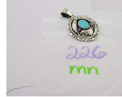 Navajo Necklace 925 Silver Natural Blue Turquoise Native American Artist C.80's