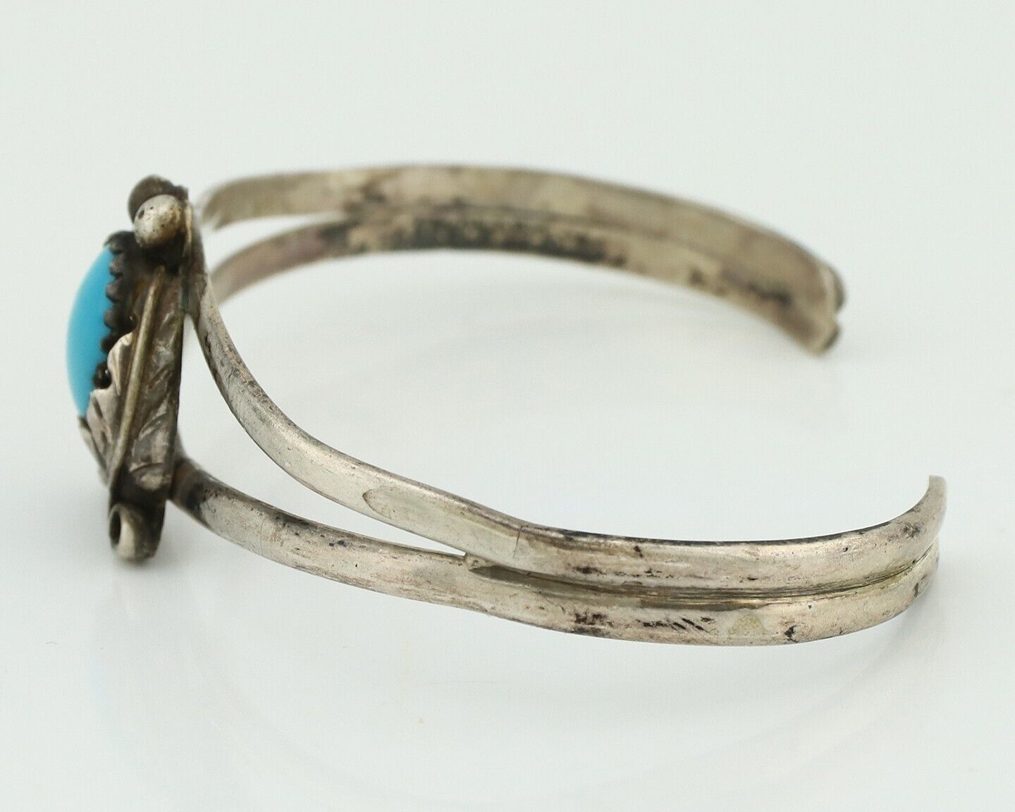 Navajo Slave Bracelet 925 Silver Arizona Turquoise Native American Artist C.80's