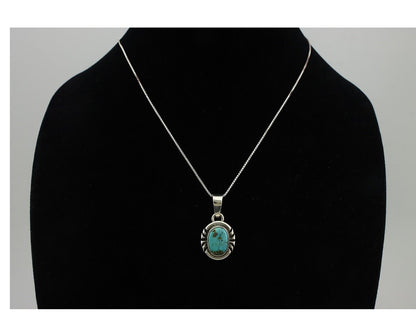 Navajo Necklace 925 Silver Arizona Turquoise Handmade Signed Gecko C.90's